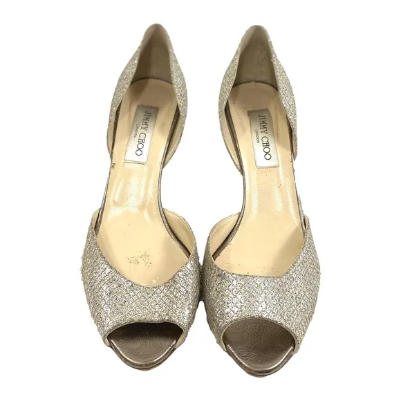 Jimmy Choo Logan D'Orsay Open Toe Heel Sz EUC